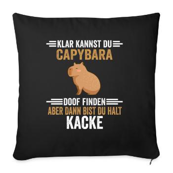 Capybara Zootier - Sofakissenbezug 45 x 45 cm - Schwarz - Vorne