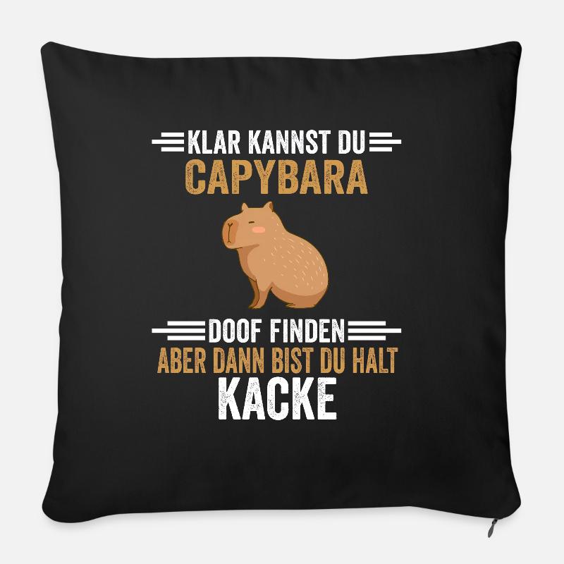 Capybara Zootier - Sofakissenbezug 45 x 45 cm - Schwarz