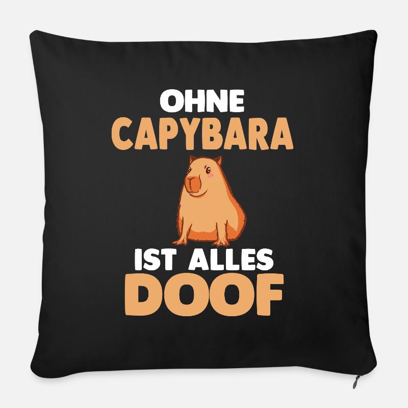 Capybara - Sofakissenbezug 45 x 45 cm - Schwarz