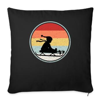 Thé de luge pour père - Housse de coussin décorative 45 x 45 cm - noir - Devant