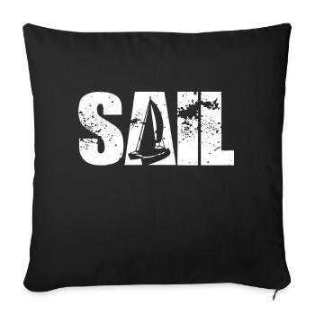 Sail Boat Sailboat Catamaran Boat - Sofa pillowcase 17,3'' x 17,3'' (45 x 45 cm) - black - Front