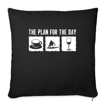 Surfing Surfboard Surfer Surfboard Surfing - Sofa pillowcase 17,3'' x 17,3'' (45 x 45 cm) - black - Front