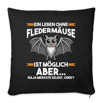 Fledermaus - Sofakissenbezug 45 x 45 cm - Schwarz - Vorne
