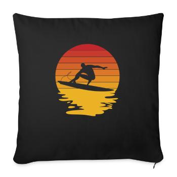 Surfing Surfboard Surfer Surfboard Surfing - Sofa pillowcase 17,3'' x 17,3'' (45 x 45 cm) - black - Front