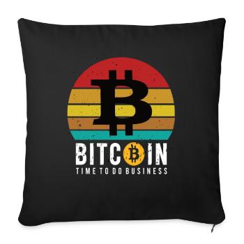 Bitcoin a le temps de faire des affaires - Housse de coussin décorative 45 x 45 cm - noir - Devant