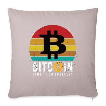 Bitcoin a le temps de faire des affaires - Housse de coussin décorative 45 x 45 cm - taupe clair - Devant