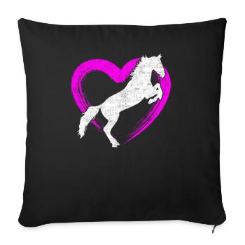 Horse Horse Love - Sofa pillowcase 17,3'' x 17,3'' (45 x 45 cm) - black - Front