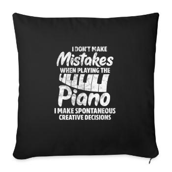 Piano - Housse de coussin décorative 45 x 45 cm - noir - Devant