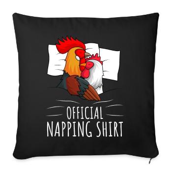 Hühner Schlafshirt Huhn Geschenk - Sofakissenbezug 45 x 45 cm - Schwarz - Vorne