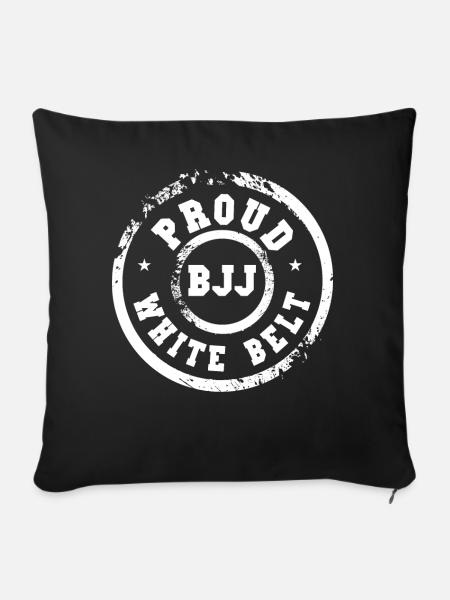 Proud BJJ White Belt - Sofakissenbezug 45 x 45 cm - Schwarz