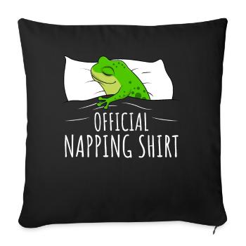 Grenouille Chemise de couchage Grenouilles Cadeau - Housse de coussin décorative 45 x 45 cm - noir - Devant