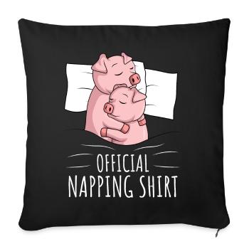 Pig Sleeping Shirt Pigs Gift - Sofa pillowcase 17,3'' x 17,3'' (45 x 45 cm) - black - Front