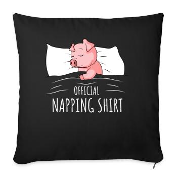 Pig Sleeping Shirt Pigs Gift - Sofa pillowcase 17,3'' x 17,3'' (45 x 45 cm) - black - Front
