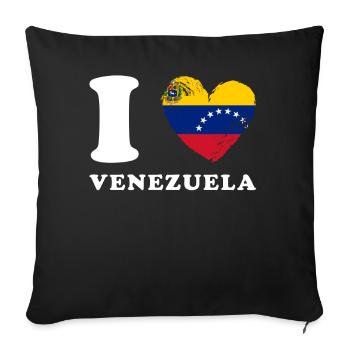 J’aime le Venezuela - Housse de coussin décorative 45 x 45 cm - noir - Devant