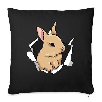 Rabbit Rabbit Crack Rabbit Animal Rabbit Breakthrough - Sofa pillowcase 17,3'' x 17,3'' (45 x 45 cm) - black - Front