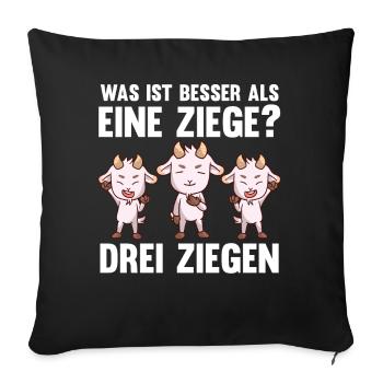 Ziegenbauer Ziegen Ziege - Sofakissenbezug 45 x 45 cm - Schwarz - Vorne
