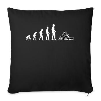 Kart Gokart Kartsport Funny Evolution Gift - Sofa pillowcase 17,3'' x 17,3'' (45 x 45 cm) - black - Front