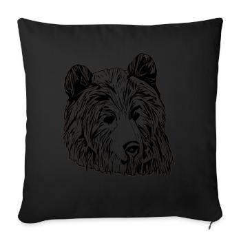 Bears animal motif animal face - Sofa pillowcase 17,3'' x 17,3'' (45 x 45 cm) - black - Front