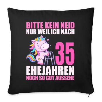 35 Jahre verheiratet lustig 35. Hochzeitstag - Sofakissenbezug 45 x 45 cm - Schwarz - Vorne