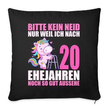 20 Jahre verheiratet lustig 20. Hochzeitstag - Sofakissenbezug 45 x 45 cm - Schwarz - Vorne
