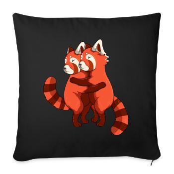 Roter Panda Kinder Mädchen Damen - Sofakissenbezug 45 x 45 cm - Schwarz - Vorne