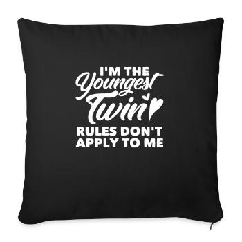 Twins Family Baby Birth Twin Gift - Sofa pillowcase 17,3'' x 17,3'' (45 x 45 cm) - black - Front