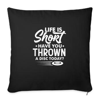 Ultimate Frisbee Sport Disc Golf Gift - Sofa pillowcase 17,3'' x 17,3'' (45 x 45 cm) - black - Front