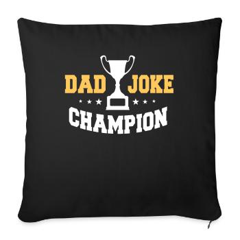 Papa Joke Champion - Housse de coussin décorative 45 x 45 cm - noir - Devant