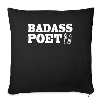 Poète Badass - Housse de coussin décorative 45 x 45 cm - noir - Devant