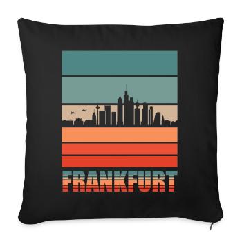 Frankfurt | Frankfurt Skyline - Sofakissenbezug 45 x 45 cm - Schwarz - Vorne