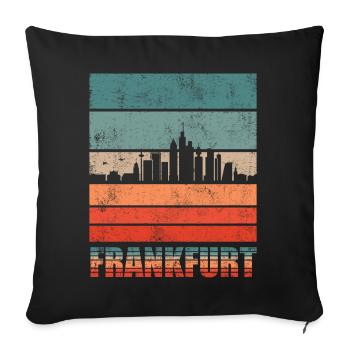 Frankfurt Skyline | Frankfurt Vintage Geschenk - Sofakissenbezug 45 x 45 cm - Schwarz - Vorne