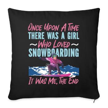 Snowboard Snowboard Girl Une fois - Housse de coussin décorative 45 x 45 cm - noir - Devant