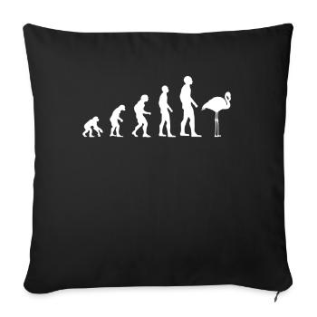 Flamingo Bird Sweet Zoo Animal Evolution Gift - Sofa pillowcase 17,3'' x 17,3'' (45 x 45 cm) - black - Front