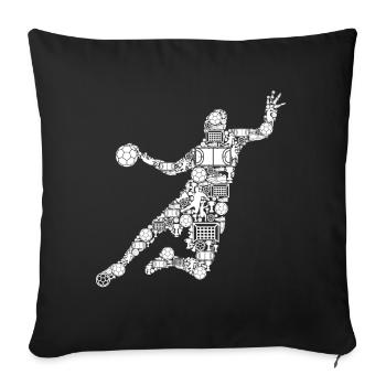 Handball Handballer Handballspieler Männer - Sofakissenbezug 45 x 45 cm - Schwarz - Vorne