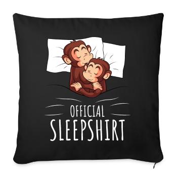 Monkey Sleeping Shirt Monkey Gift - Sofa pillowcase 17,3'' x 17,3'' (45 x 45 cm) - black - Front