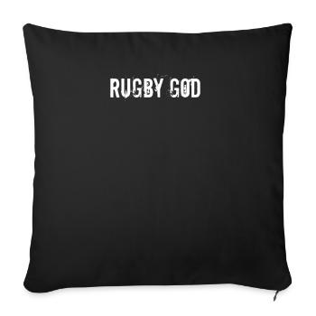 Rugby - Rugby God - Sofa pillowcase 17,3'' x 17,3'' (45 x 45 cm) - black - Front