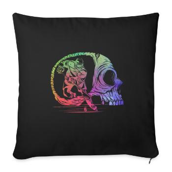 Hockey sur glace Hockey sur glace Skull Hockey sur glace - Housse de coussin décorative 45 x 45 cm - noir - Devant