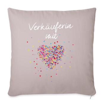 Verkäuferin mit Herz Einzelhandel - Sofakissenbezug 45 x 45 cm - helles Taupe - Vorne