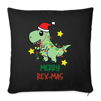 Merry Rex-Mas Ugly Christmas XMAS X-Mas - Sofa pillowcase 17,3'' x 17,3'' (45 x 45 cm) - black - Front