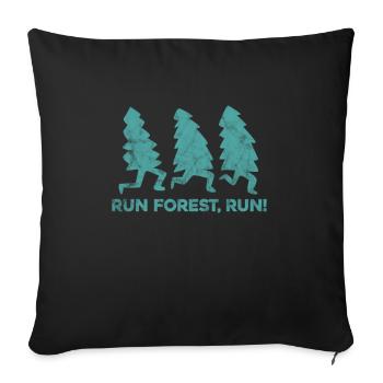 Wald - Sofakissenbezug 45 x 45 cm - Schwarz - Vorne