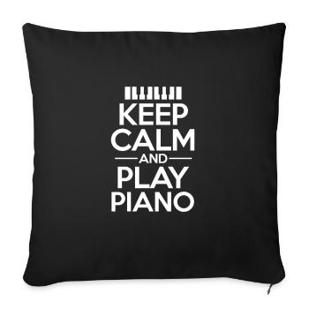 Piano Piano Pianiste Musicien Instrument Cadeau - Housse de coussin décorative 45 x 45 cm - noir - Devant