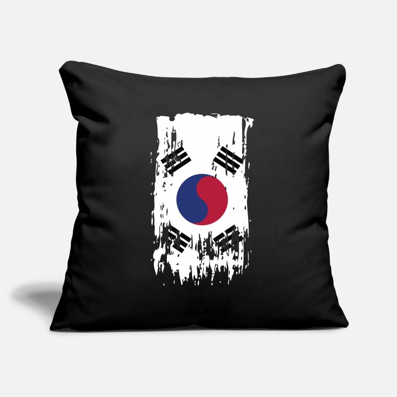 Corée du Sud Corée du Sud Corée du Sud Housse de coussin décorative 45 x 45 cm
