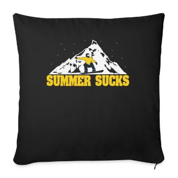 Summer Sucks Verschneite Berge Snowboard - Sofakissenbezug 45 x 45 cm - Schwarz - Vorne
