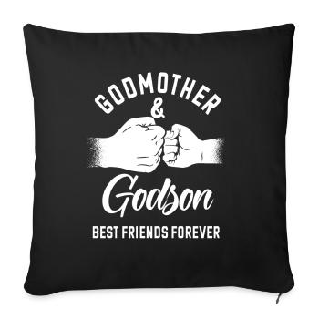 Godmother & Godson Bestfriends Forever - Sofa pillowcase 17,3'' x 17,3'' (45 x 45 cm) - black - Front