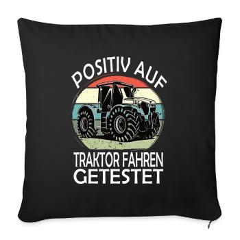 Witzige Landwirtschaft, Bauer & Traktor - Sofakissenbezug 45 x 45 cm - Schwarz - Vorne