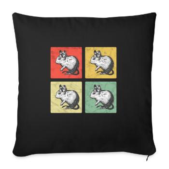 Degu Vintage chilenisches Nagetier Degu - Sofakissenbezug 45 x 45 cm - Schwarz - Vorne