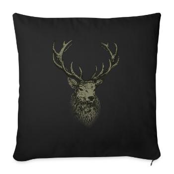 Hunter Shirt Men's Hunting Deer - Sofa pillowcase 17,3'' x 17,3'' (45 x 45 cm) - black - Front
