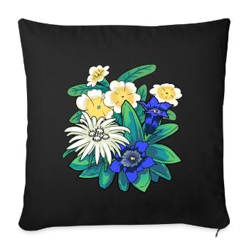 Austria Flowers Flower Mountains Mountains Nature Flora - Sofa pillowcase 17,3'' x 17,3'' (45 x 45 cm) - black - Front