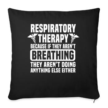 Thérapie respiratoire parce que - Housse de coussin décorative 45 x 45 cm - noir - Devant