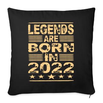 Legends will be born in 2022 - Sofa pillowcase 17,3'' x 17,3'' (45 x 45 cm) - black - Front